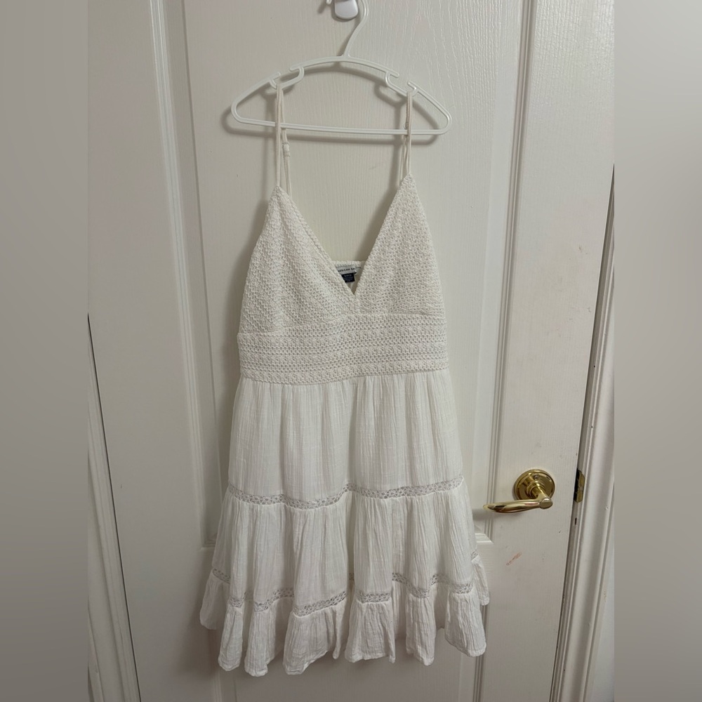American Eagle Outfitters White Strapless Dress